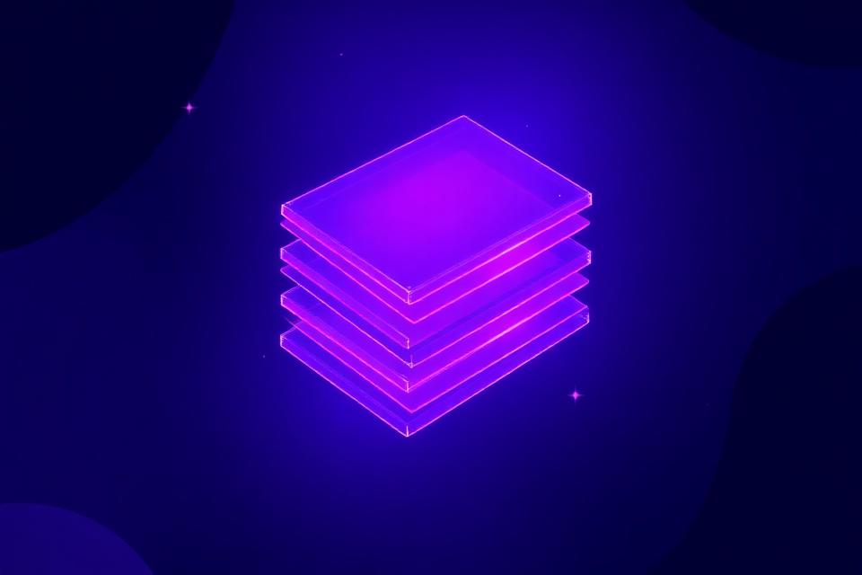 Stacked glowing cards representing AI-generated video ideas