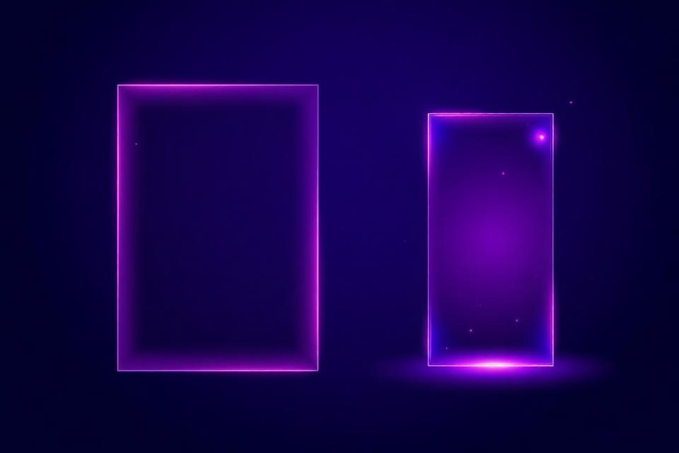 Glowing 16:9 and 9:16 frames representing AI thumbnail generation